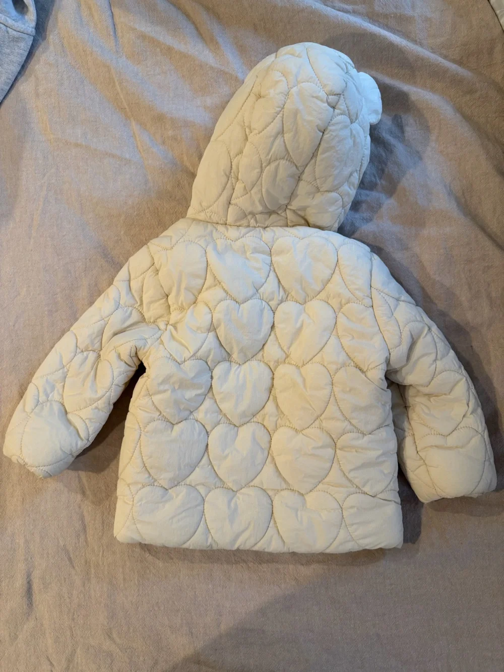 Old Navy Cream Quilted Baby Jacket with Fleece Lining 18-24M